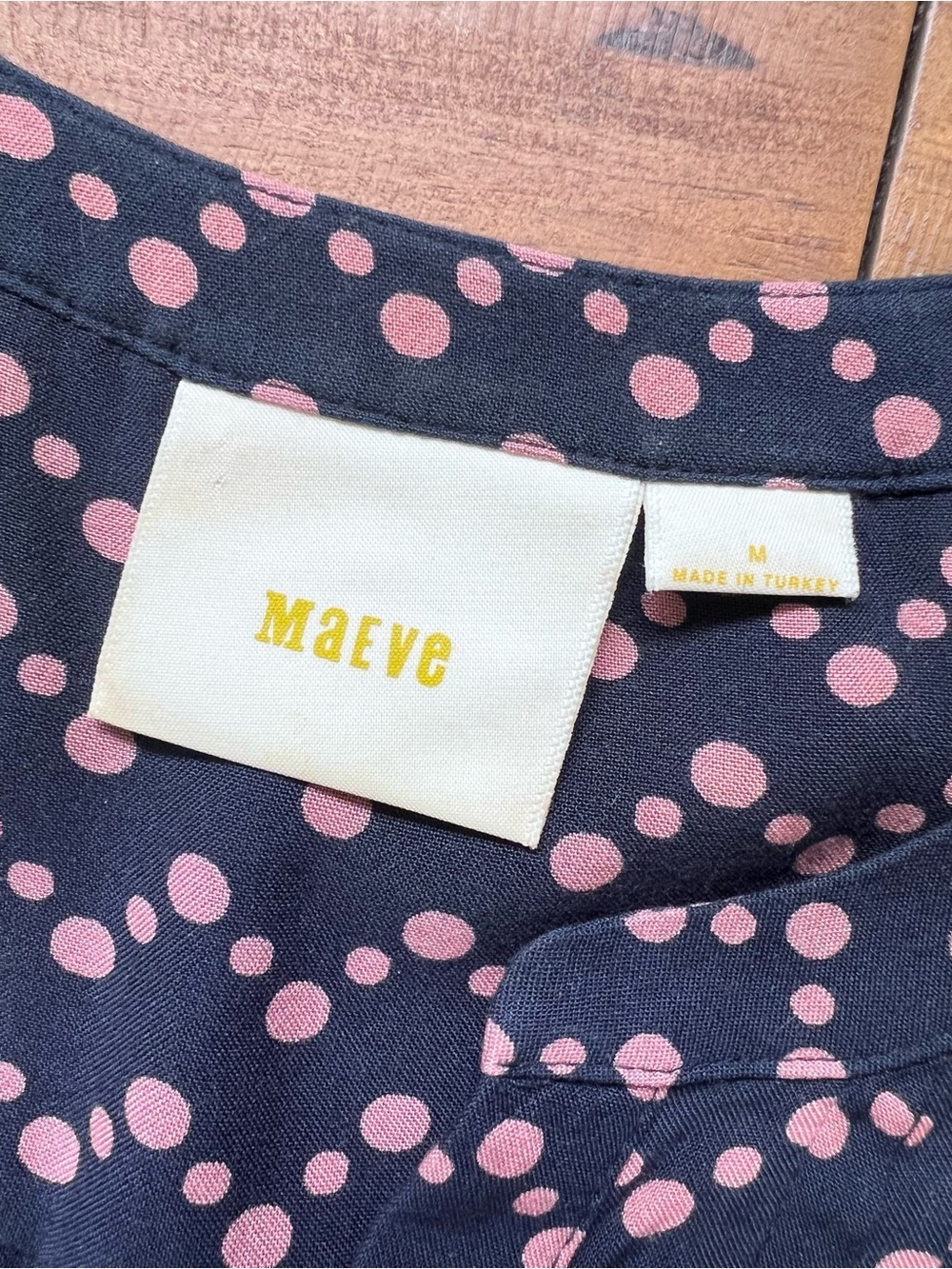 Maeve Anthropologie Navy Blue Polka Dot Button Front - Picture 11 of 14